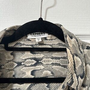 Express Black and Cream Patterned Portofino Shirt